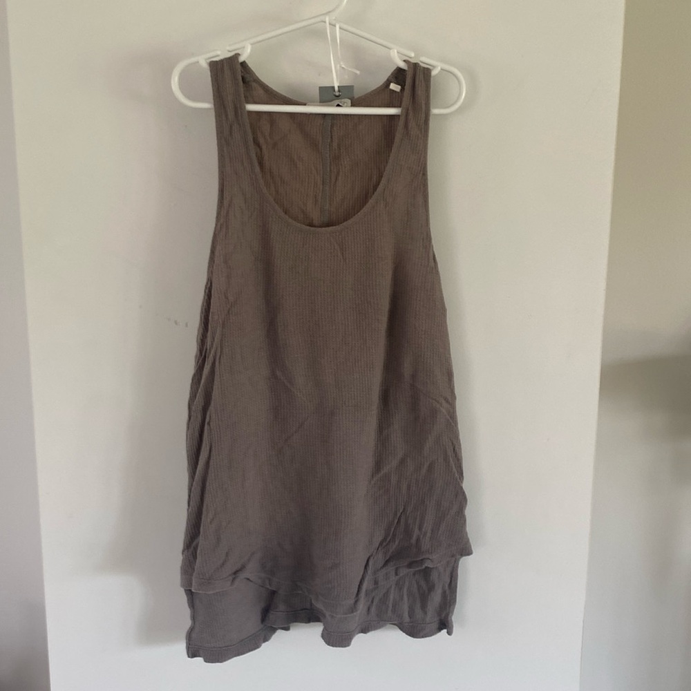 SKIN waffle jersey tank grey S